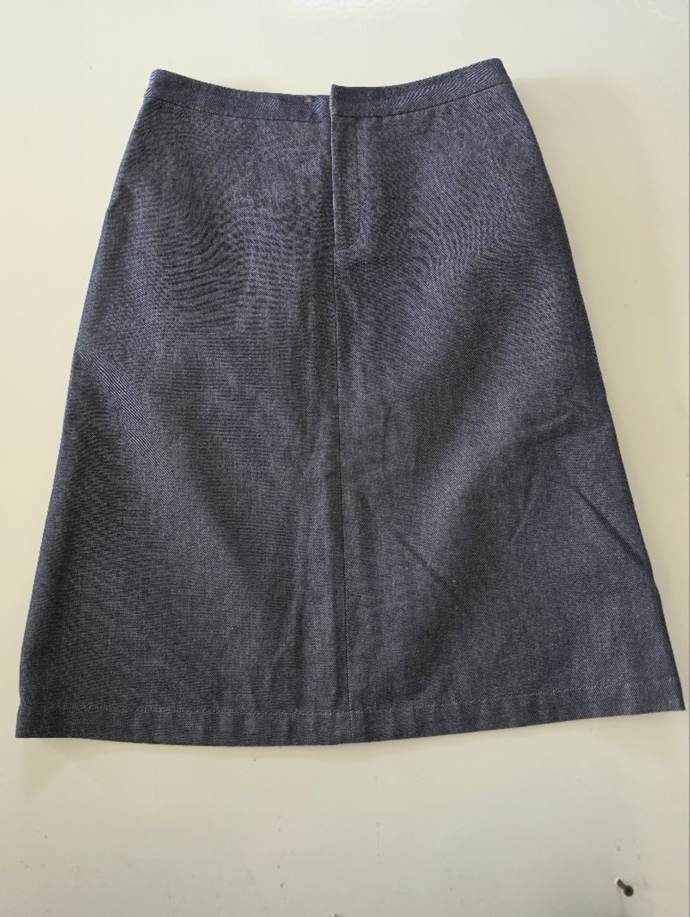 Banana Republic Blue Denim-midi Pencil Skirt Striped Lining Size 4 Cotton 100%